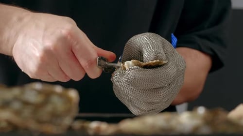 Fresh Raw Oysters with Ice French Restaurant Mediterranean Healthy Sea Food Gourment Luxury Cuisine