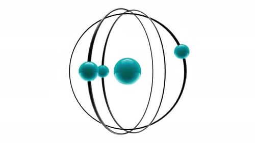 Atome dont le noyau, les neutrons, les protons et les électrons brillent. Structure atomique