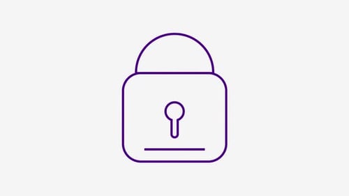 Animated Minimalist Padlock Security Icon Reveal