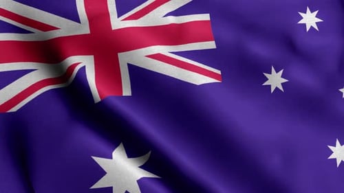Seamless Loop of Waving Australian National Flag