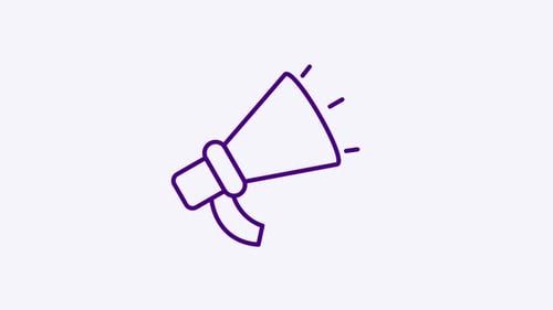 Animated Megaphone Icon for Business Communication and Announcements
