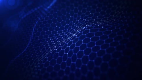 Abstract Wavy Hexagonal Grid Digital Network Loop Background