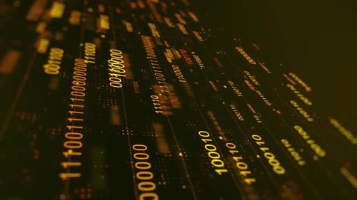 Digitaler Binärcode-Hintergrund Golden V5