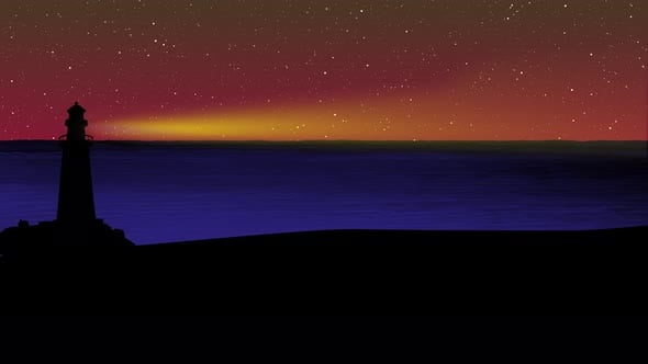 Light House Animation Background. Lighthouse Light Passing Thought The ...