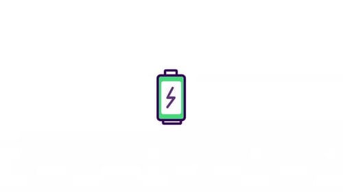 Animated Flat Design Battery Charging Icon