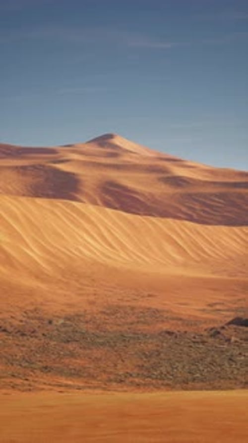 Desert Landscape With Distant Mountain