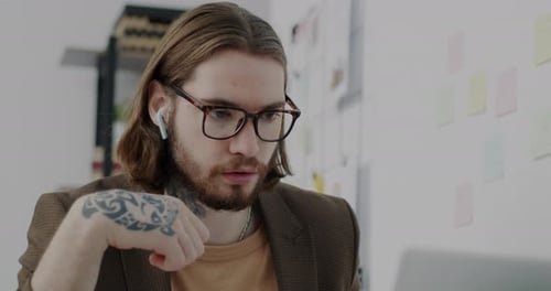 Man Participating in a Business Video Call