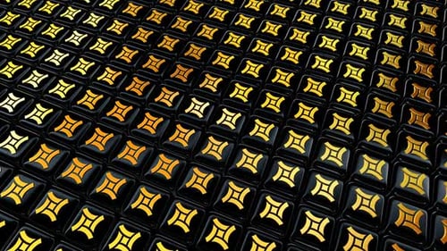 Abstract Gold Geometric Pattern Grid Loop