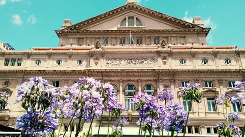Establishing at Colon theater opera house flowers of Buenos Aires city Argentina
