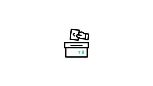 Animated Hand Casting Ballot into Voting Box Icon