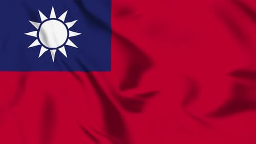 Realistic Waving Flag of Taiwan Loop Animation