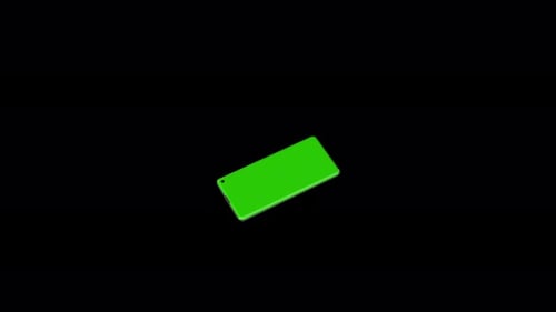 Green screen smartphone on black background