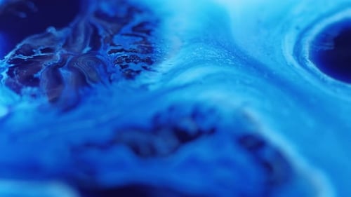 Abstract Blue Liquid Swirls in Smooth Motion