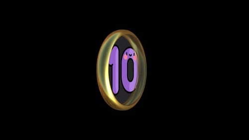 Alphabet Colorful Number Ten 10