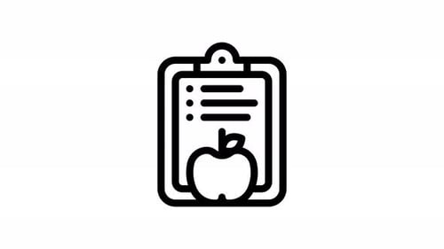 nutritional plan line icon animation