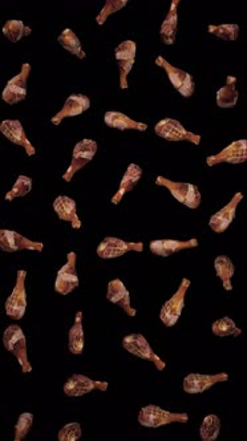 Vertical Falling Grilled Turkey Legs on Alpha