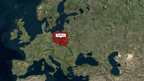 Animated Map Zoom to Highlight Country with Identifying Text Label