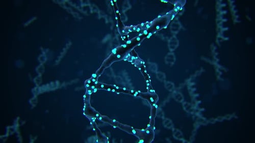 Seamlessly Looping Animated DNA Double Helix Background