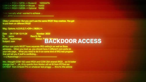Backdoor Access On Hacking & Error Message Digital Screen Message On Computer Screens