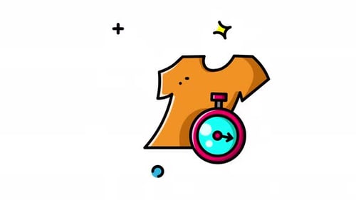 Fast Clothing Delivery Animated Icon in Flat Design Style