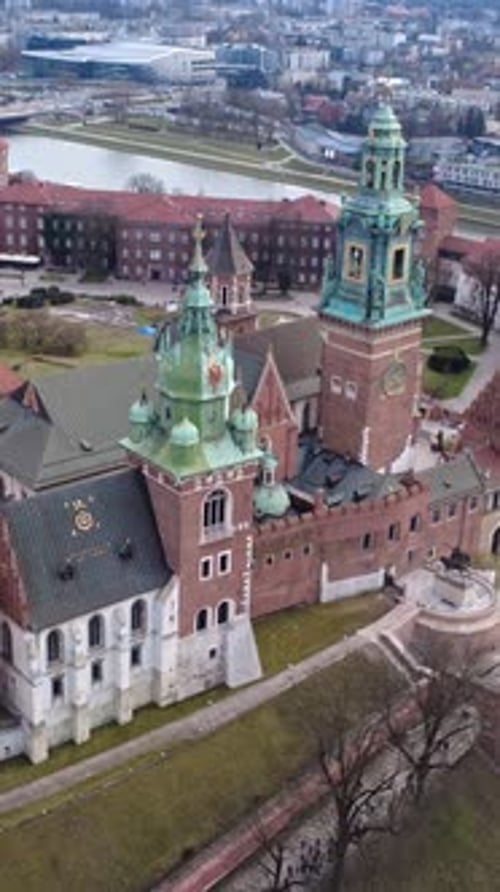 Aerial View of Wawel Castle, Krakow, Poland