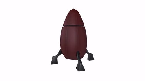 Futuristic 3D Rocket Animation with Retracting Legs