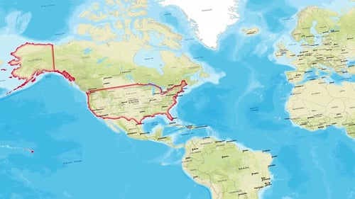 Modern United States Map Outline Tracing Animation