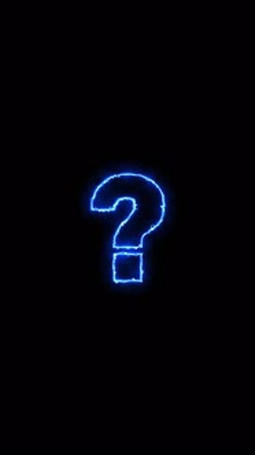 Neon Blue Question Mark Line Art Reveal Animation