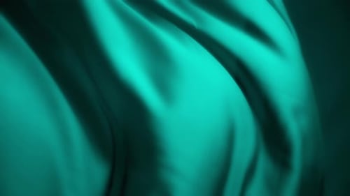 Abstract Turquoise Fabric Blowing in the Wind