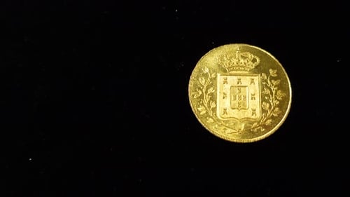 Gold Coin in Black Background 04