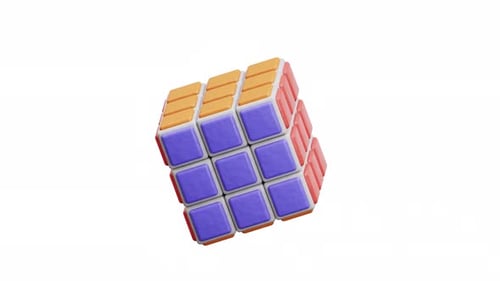 3d Animation Rubik Cube Puzzle Logic Rotating Brain Teaser Toy