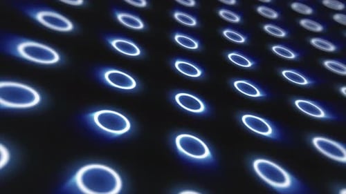Abstract blue pattern of glowing geometric circles loop futuristic hi-tec