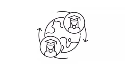 Icono de línea de programa de intercambio animado
