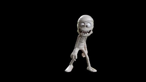 Happy 3D Cartoon Mummy Dancing Loop for Halloween Events