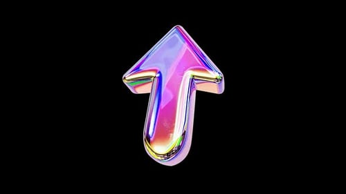 Up Arrow Icon Loop 3d