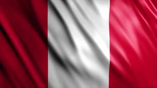 Realistic Waving Peru Flag Looping Animation
