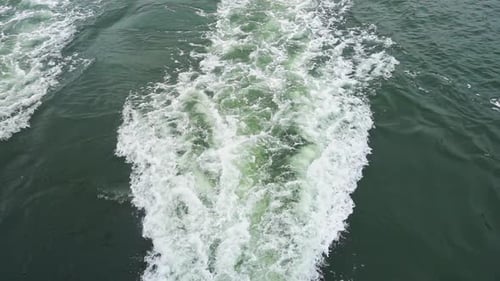 Traces Of Ocean Waves From The Ship Deck