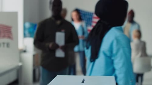 Citizens Voting at a Polling Station