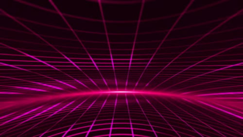 Trendy Pink Neon Cyberpunk Grid Background Animation