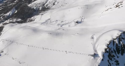 Drone Over Ski Lift On White Mountain