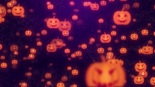 Halloween animierter Hintergrund von animierten gruseligen Kürbissen