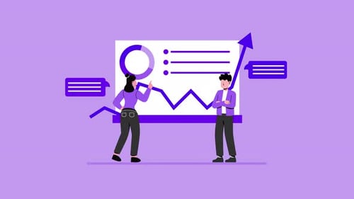 Financial advisor analyzing charts and a pie graph, suitable for financial planning, data analysis,