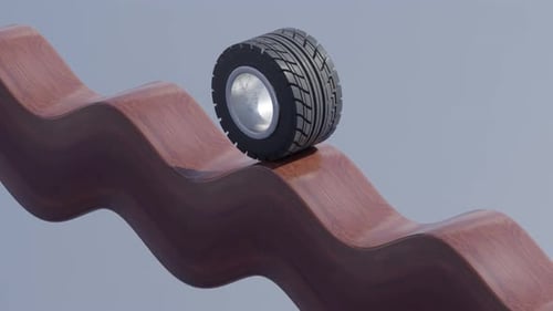 3D-Animation mit drehendem Rad