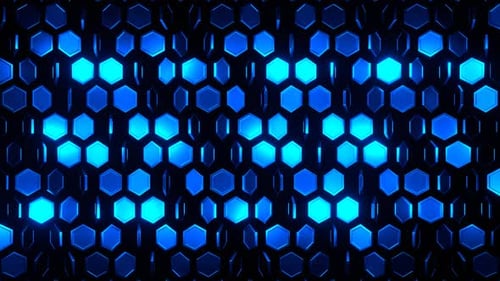 Blue Abstract Hexagons Rotation Background Vj Loop In 4K