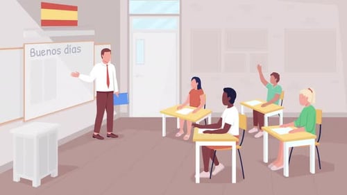 Animated Spanish Lesson Illustration
