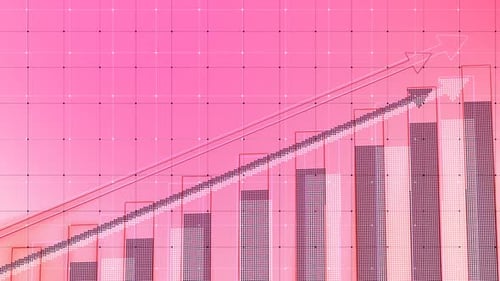 Business Graph Growing Pink