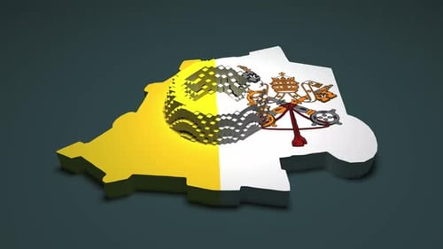 Vatican City Map Flag Reveal with Geometric Cubes