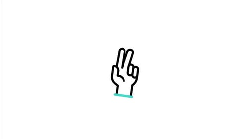 Animated Hand Gestures: Peace Sign to Fingers Crossed