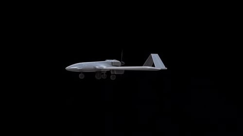 Realistic 3D Military Drone Rotating