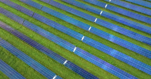 Renewable Electricity with Zero Emission Sustainable Electric Power Plant with Many Rows of Solar